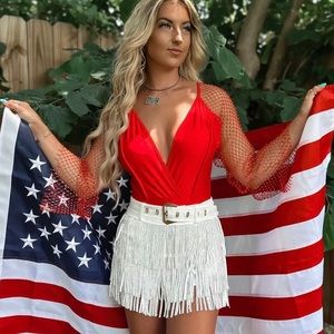 American Girl White Fringe Skort (white) in medium!